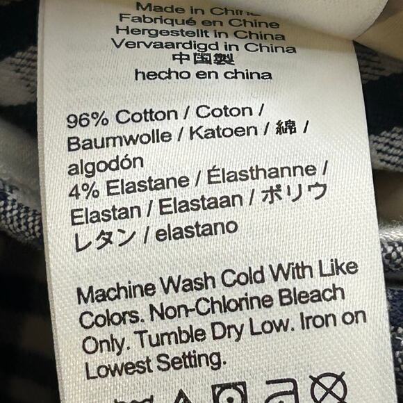 J. Crew navy/black and white check mid rise Cameron ankle pants size 10 - Picture 6 of 7